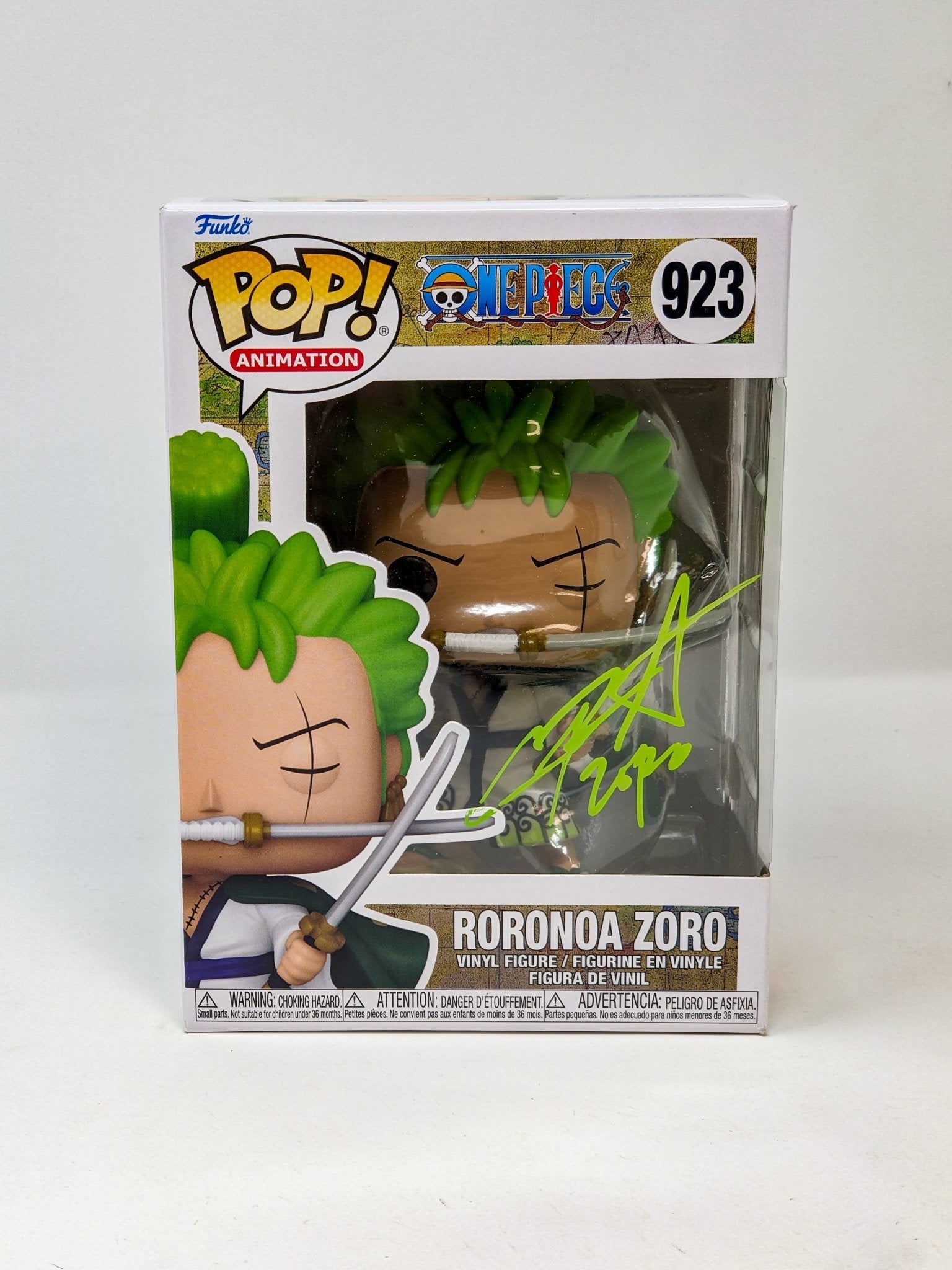 Chris Sabat One Piece Roronoa Zoro #923 Signed Funko Pop JSA Certified