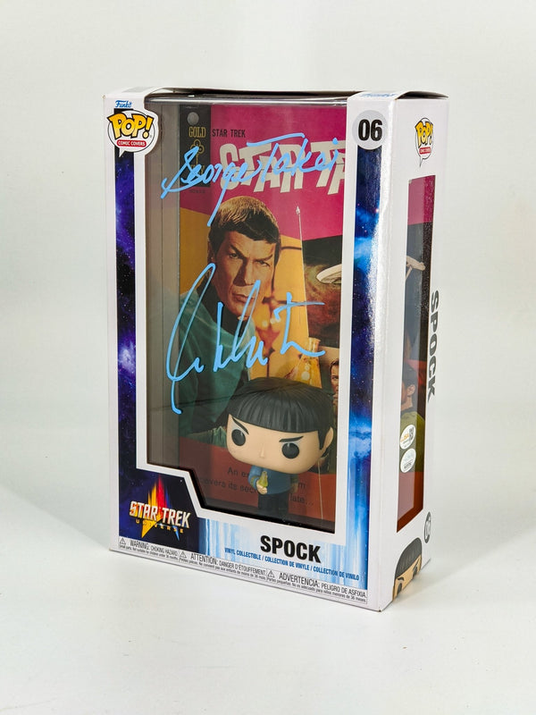 William Shatner & George Takei Star Trek Spock #06 Signed Comic Cover Funko Pop JSA Certified Autograph