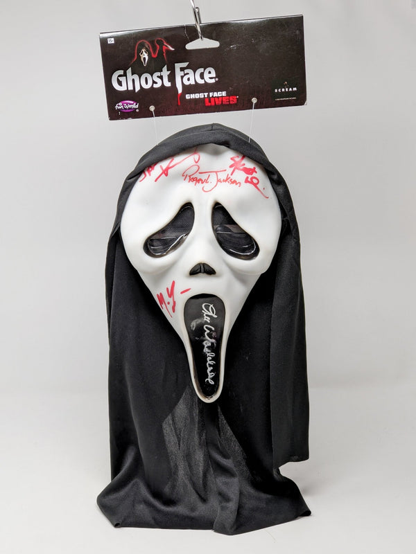 SCREAM Cast Signed x5 Ghost Face Mask Jackson, Kennedy, Lillard, Ulrich, Waddell JSA Certified Autograph
