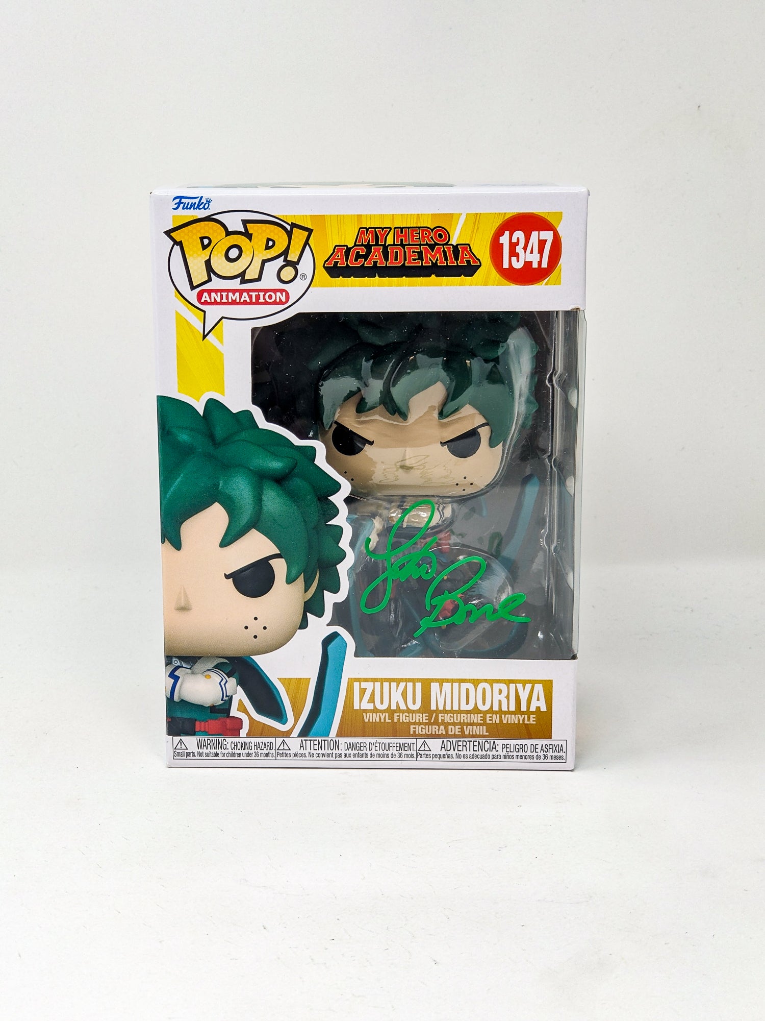 Justin Briner My Hero Academia Izuku Midoriya #1347 Signed Funko Pop JSA Certified Autograph