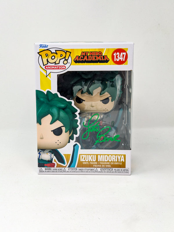 Justin Briner My Hero Academia Izuku Midoriya #1347 Signed Funko Pop JSA Certified Autograph