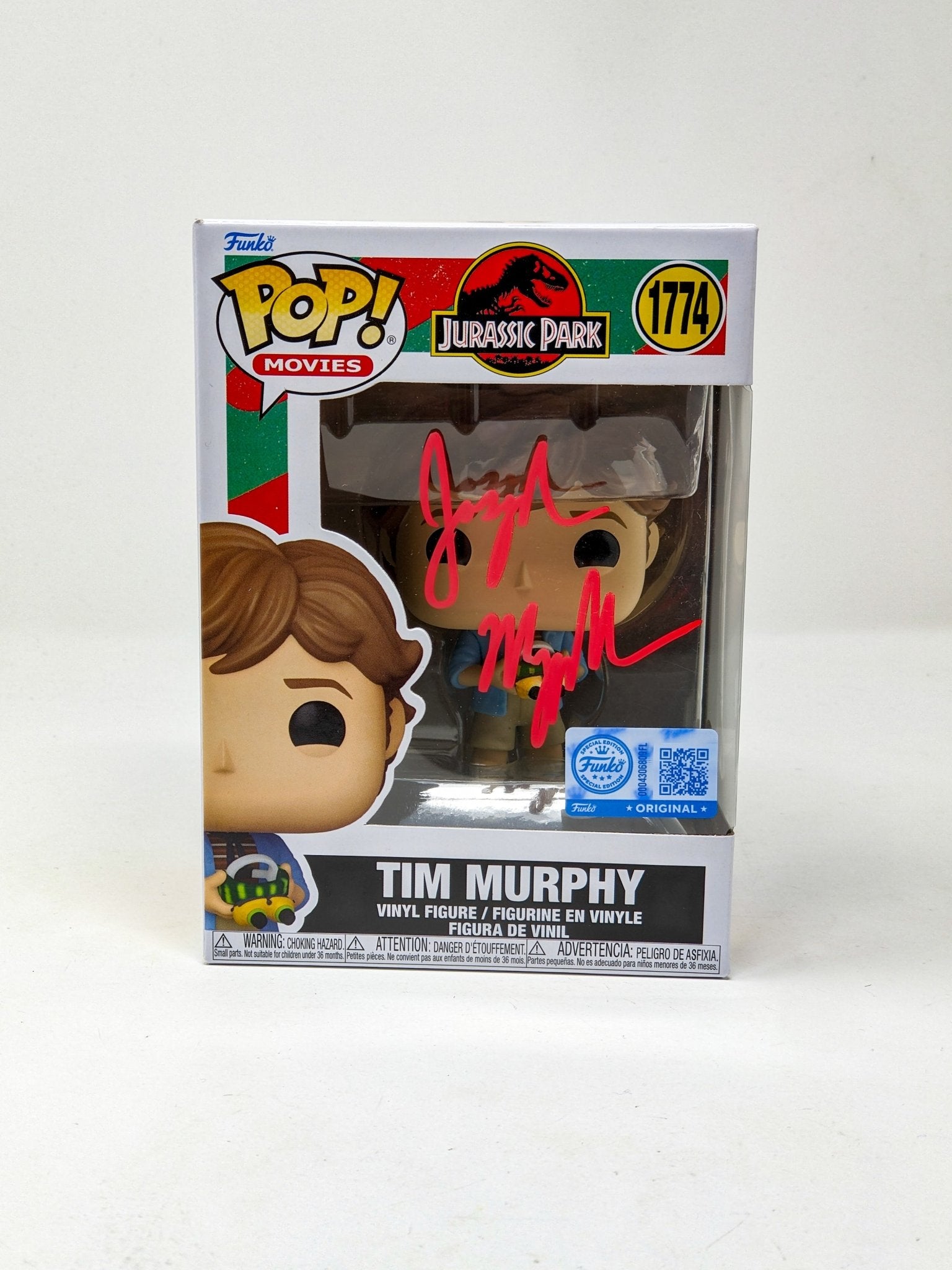 Joseph Mazzello Jurassic Park Tim Murphy #1774 Signed Funko Pop JSA Certified Autograph