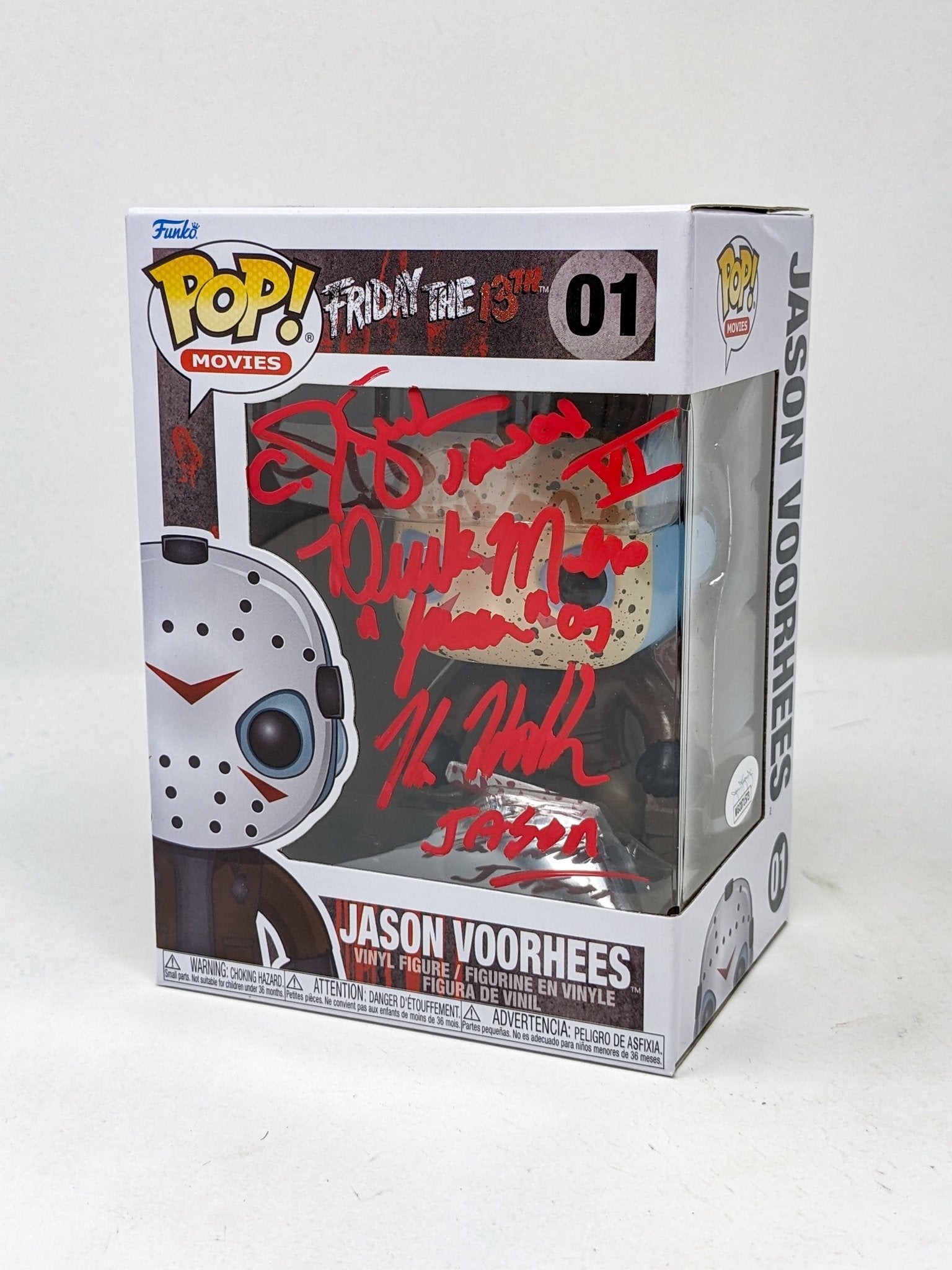 Jason Friday The 13th #01 Trio Signed Graham, Hodder, Mears Funko Pop JSA Certified Autograph