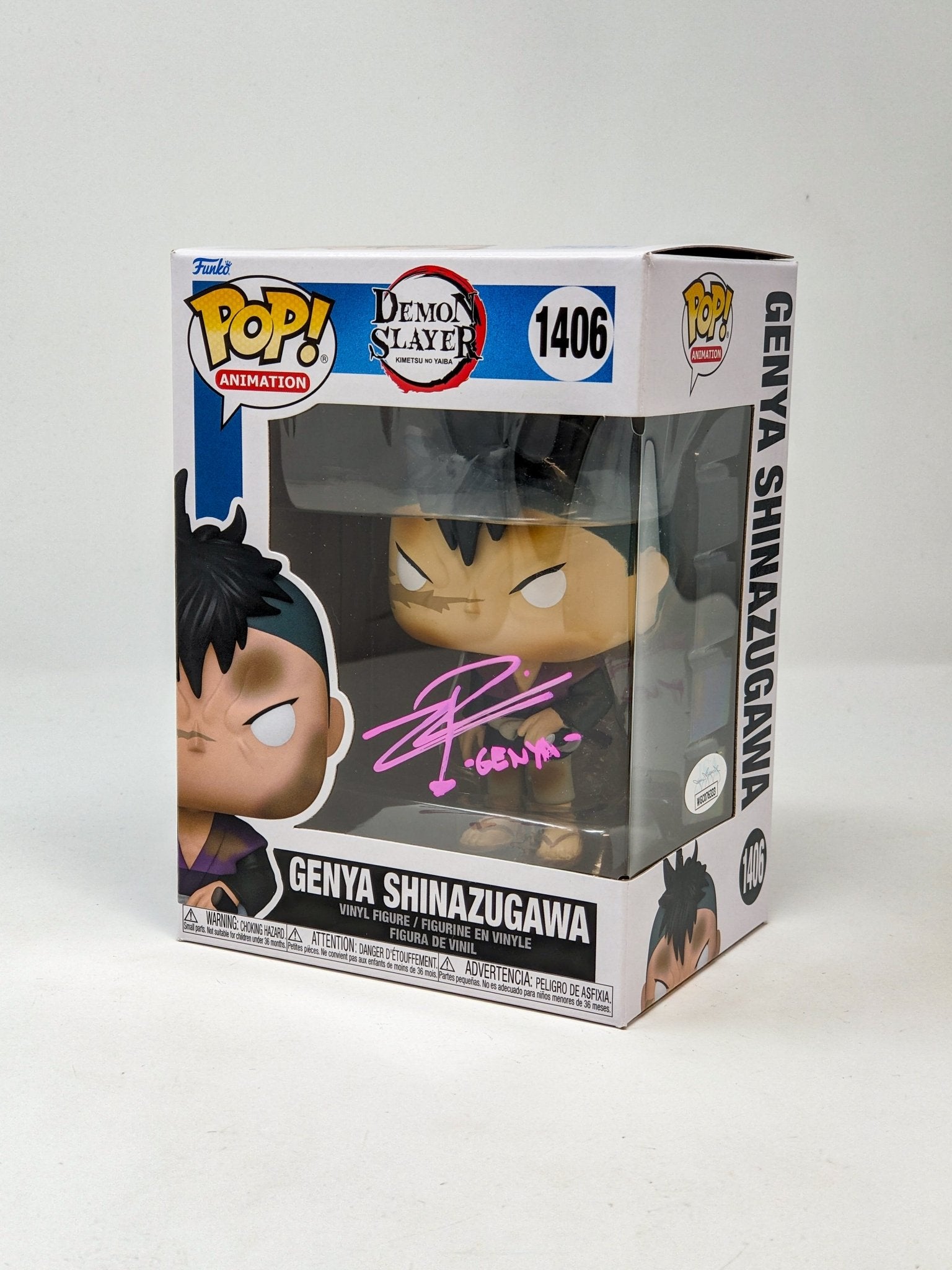 Zeno Robinson Demon Slayer Genya Shinazugawa #1406 Signed Funko Pop JSA Certified Autograph