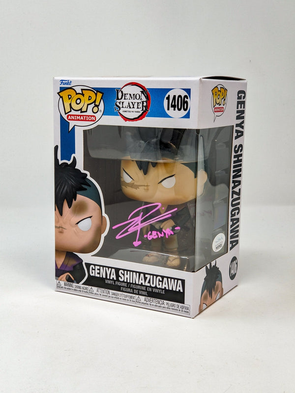Zeno Robinson Demon Slayer Genya Shinazugawa #1406 Signed Funko Pop JSA Certified Autograph