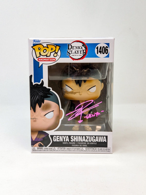 Zeno Robinson Demon Slayer Genya Shinazugawa #1406 Signed Funko Pop JSA Certified Autograph