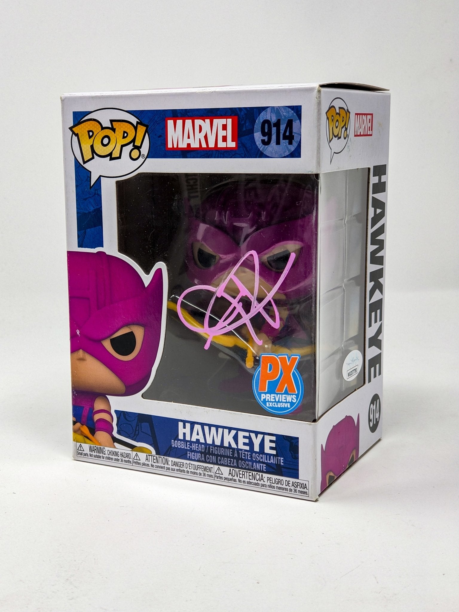 Jeremy Renner Marvel PX Exclusive Hawkeye #914 Signed Funko Pop JSA Certified Autograph