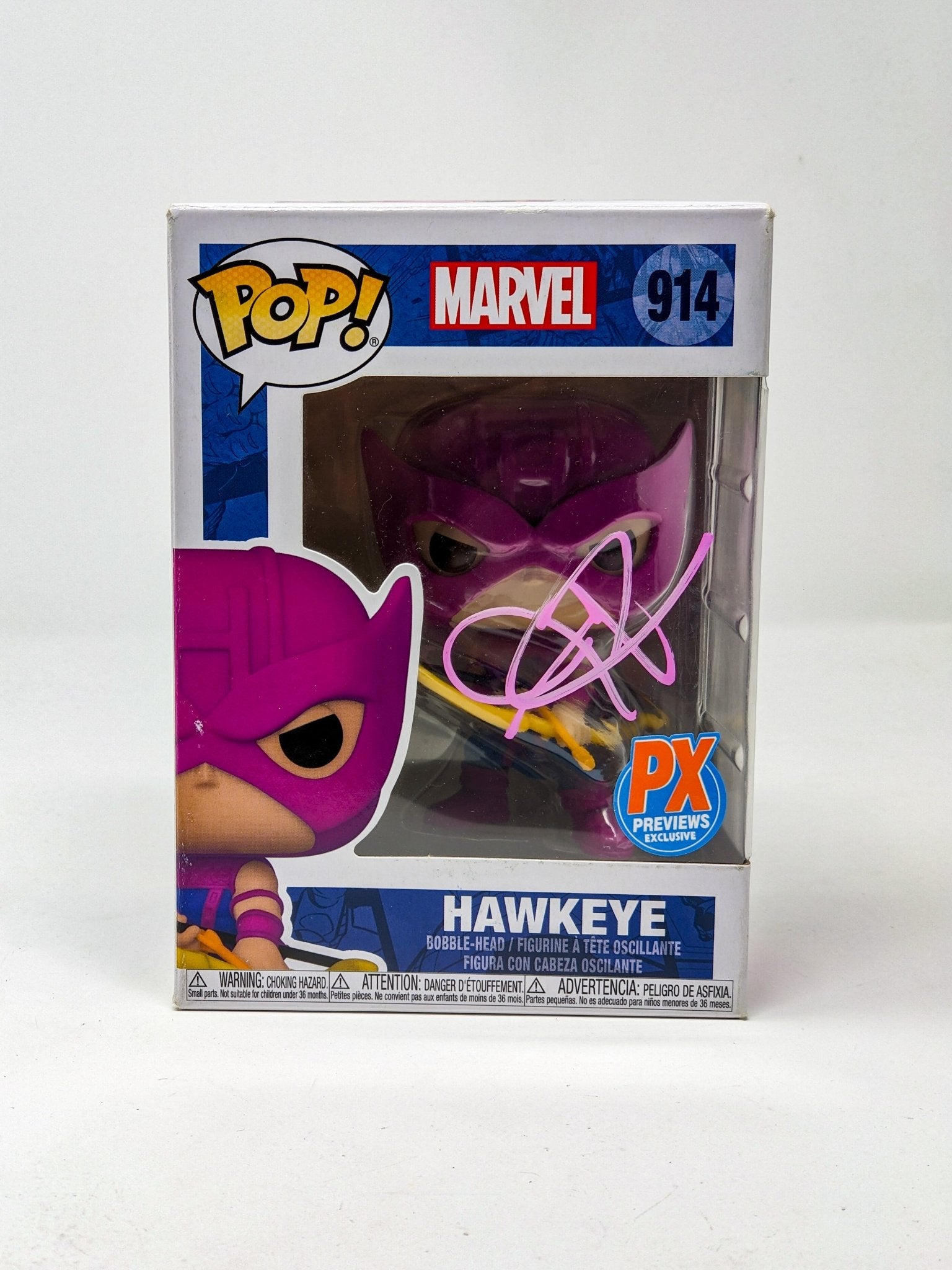 Jeremy Renner Marvel PX Exclusive Hawkeye #914 Signed Funko Pop JSA Certified Autograph