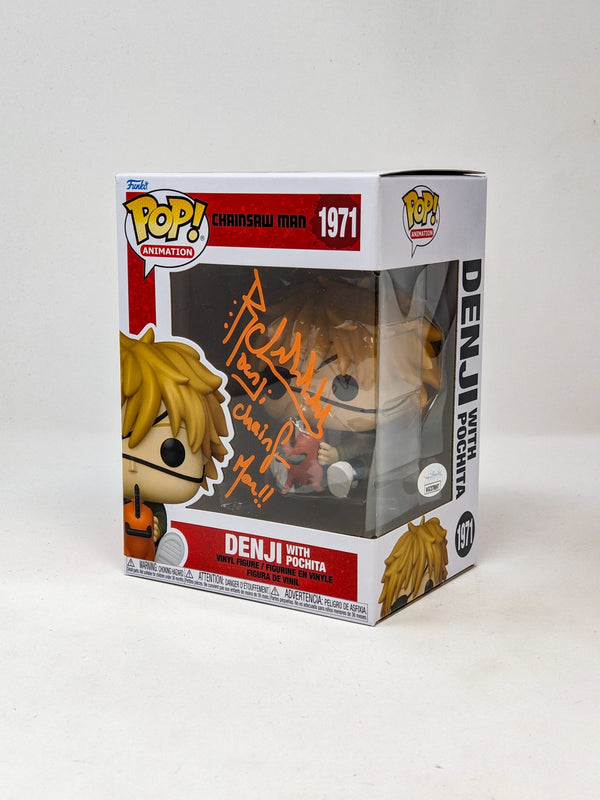 Ryan Colt Levy Signed Chainsaw Man Denji with Pochita #1971 Funko Pop JSA Certified Autograph