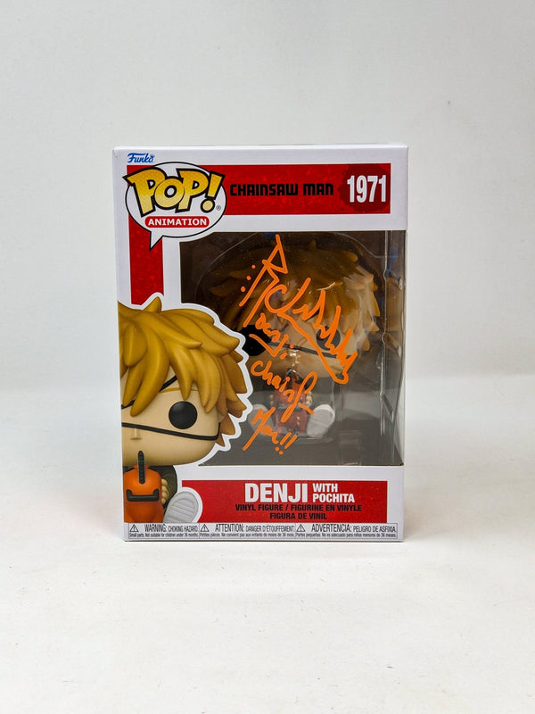 Ryan Colt Levy Signed Chainsaw Man Denji with Pochita #1971 Funko Pop JSA Certified Autograph
