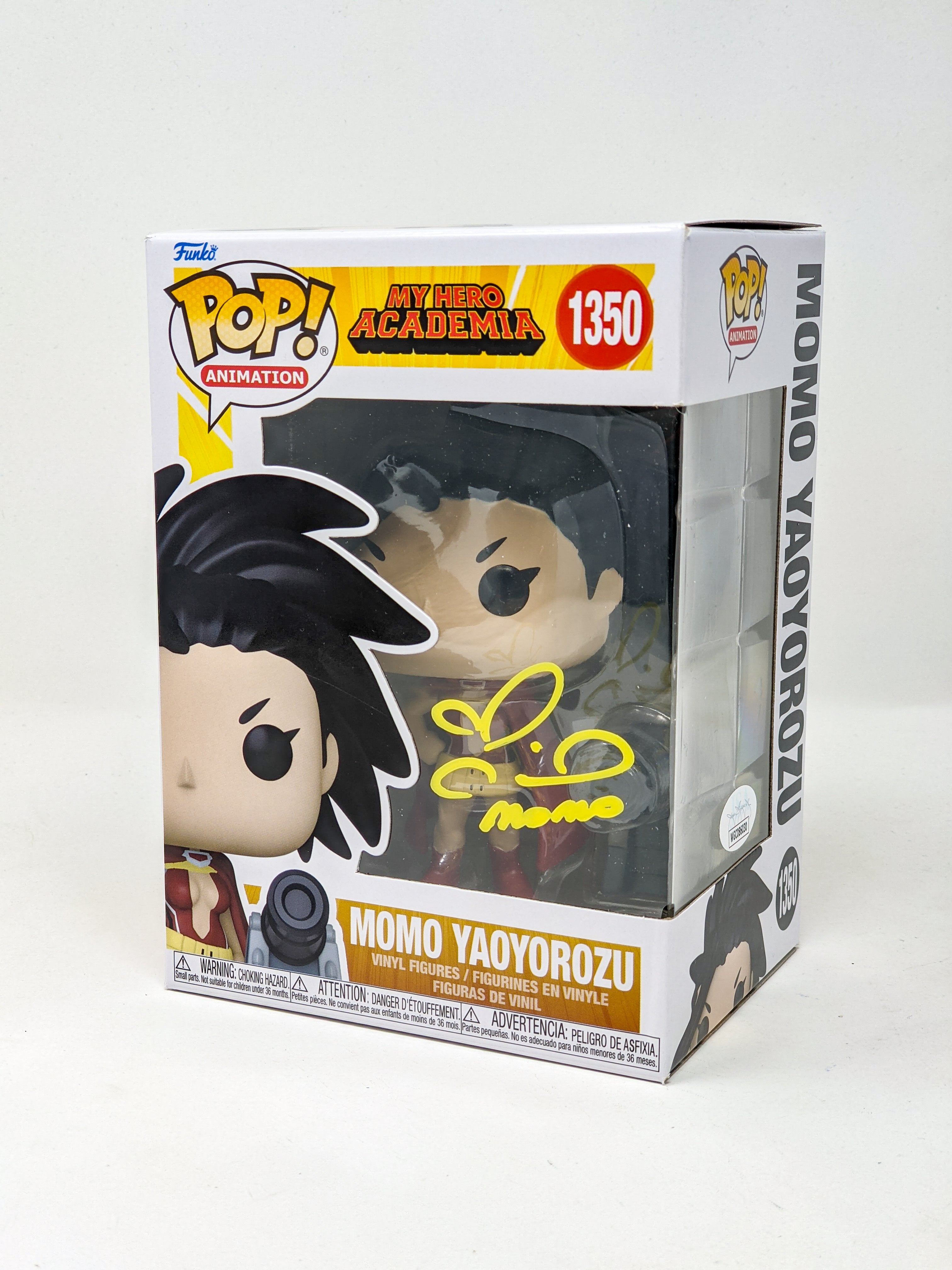 Colleen Clinkenbeard My Hero Academia Momo Yaoyorozu #1350 Signed Funko Pop JSA Certified Autograph
