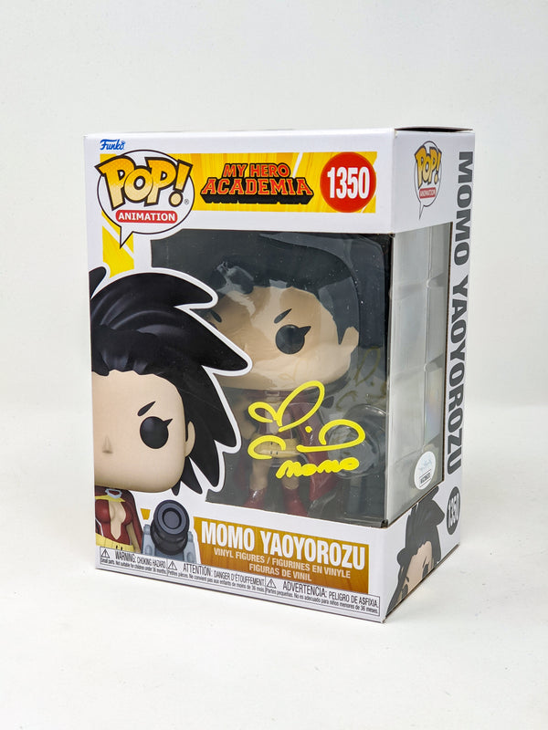 Colleen Clinkenbeard My Hero Academia Momo Yaoyorozu #1350 Signed Funko Pop JSA Certified Autograph