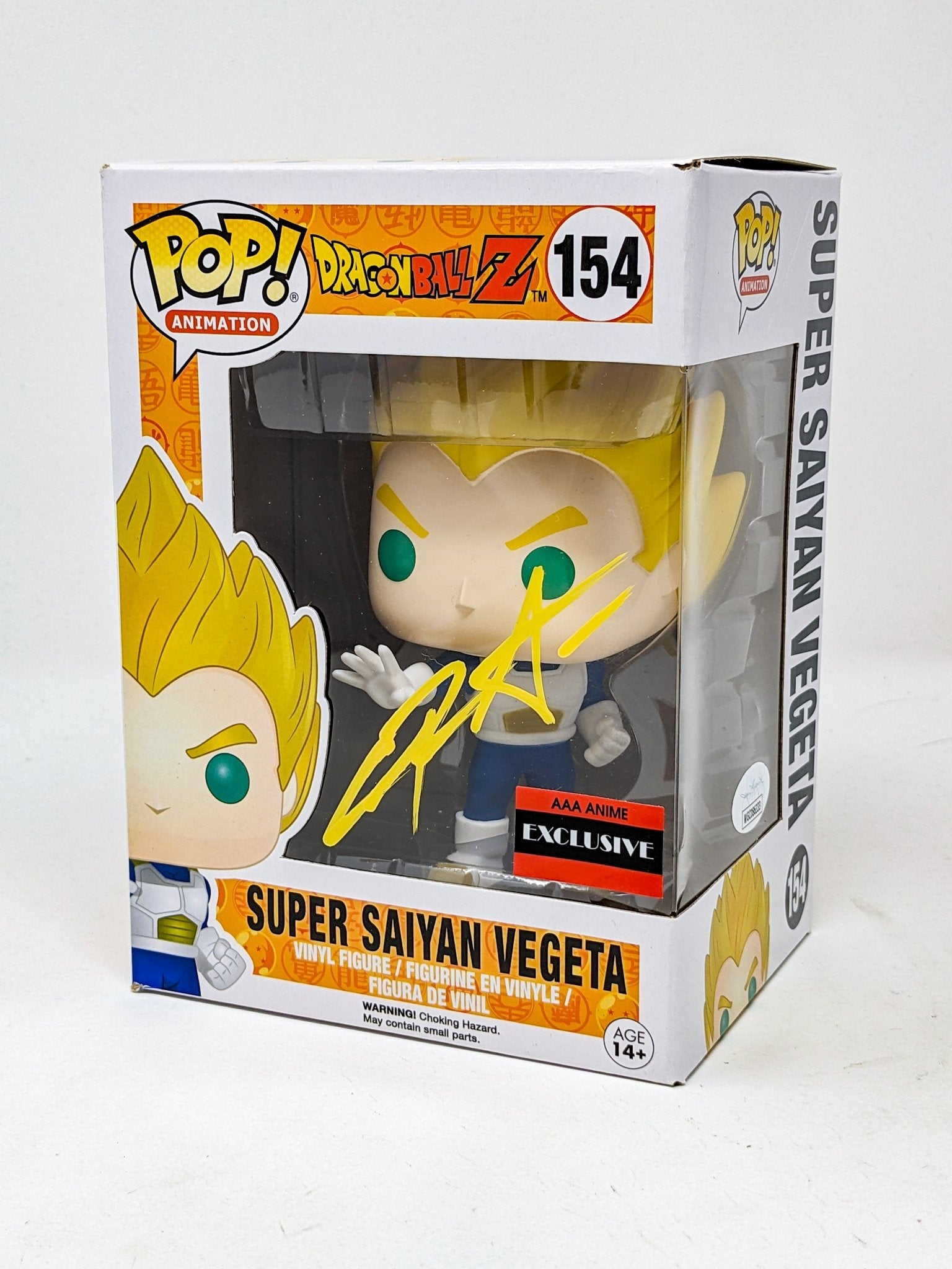 Chris Sabat Dragon Ball Z Super Saiyan Vegeta #154 Exclusive Signed Funko Pop JSA Certified Autograph