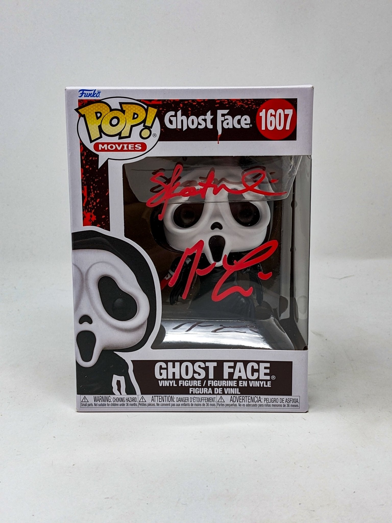 Scream Ghost Face #1607 Funko Pop Cast x2 Signed Lillard, Ulrich JSA Certified Autograph