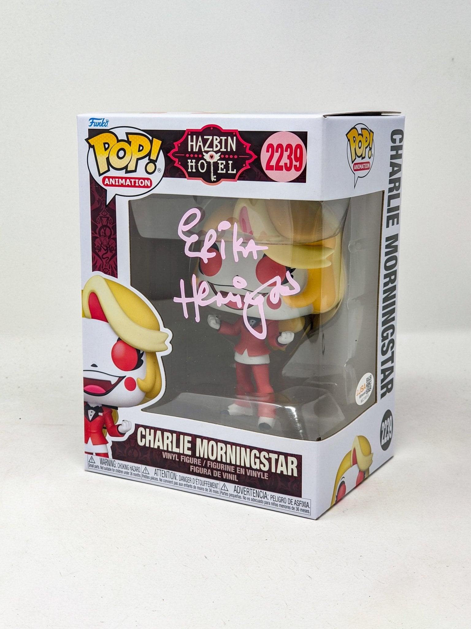 Erika Henningsen Charlie Morningstar #2239 Signed Funko Pop JSA Certified Autograph