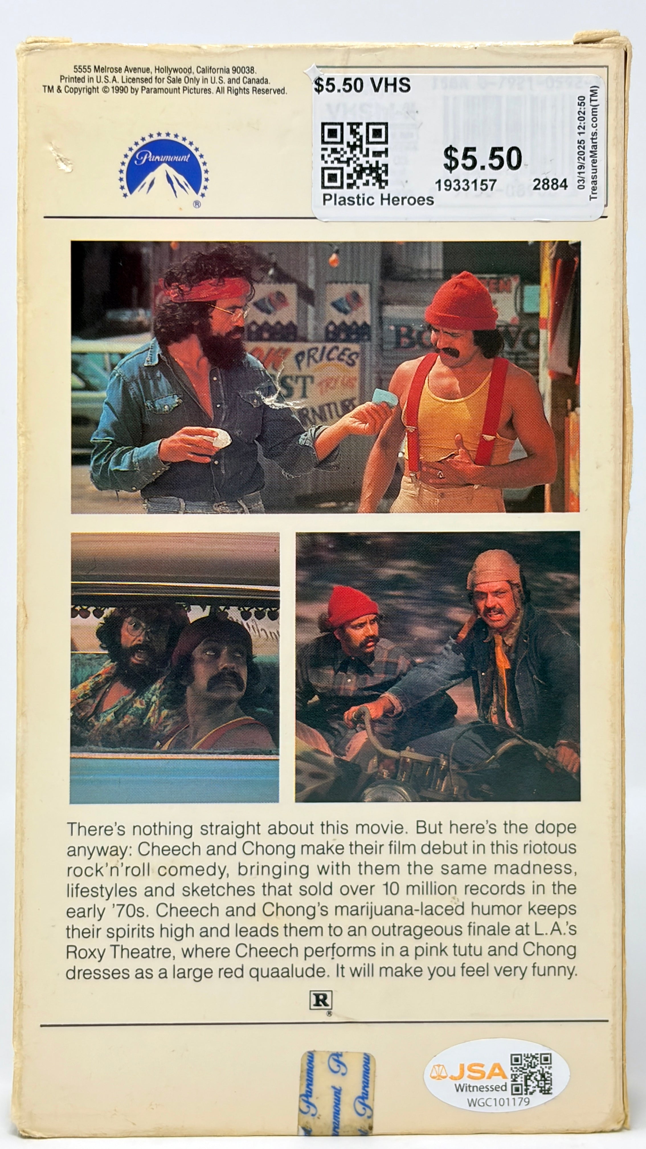 Cheech & Chong Up in Smoke Signed VHS Cover