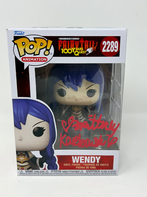 Brittney Karbowski Fairy Tail Wendy #2289 Signed Funko Pop JSA Certified Autograph