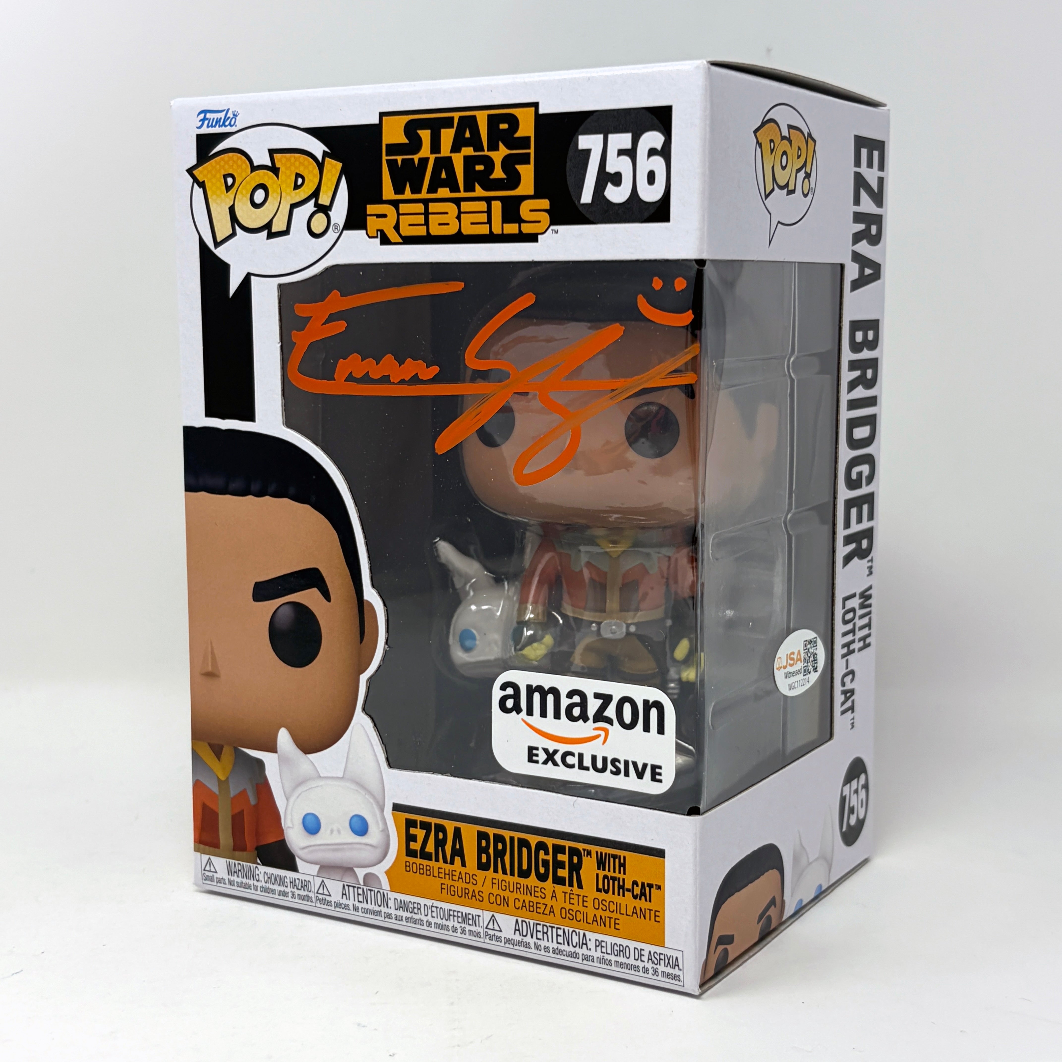 Eman Esfandi Ezra Bridger with Loth-Cat #756 Amazon Exclusive Signed Funko Pop