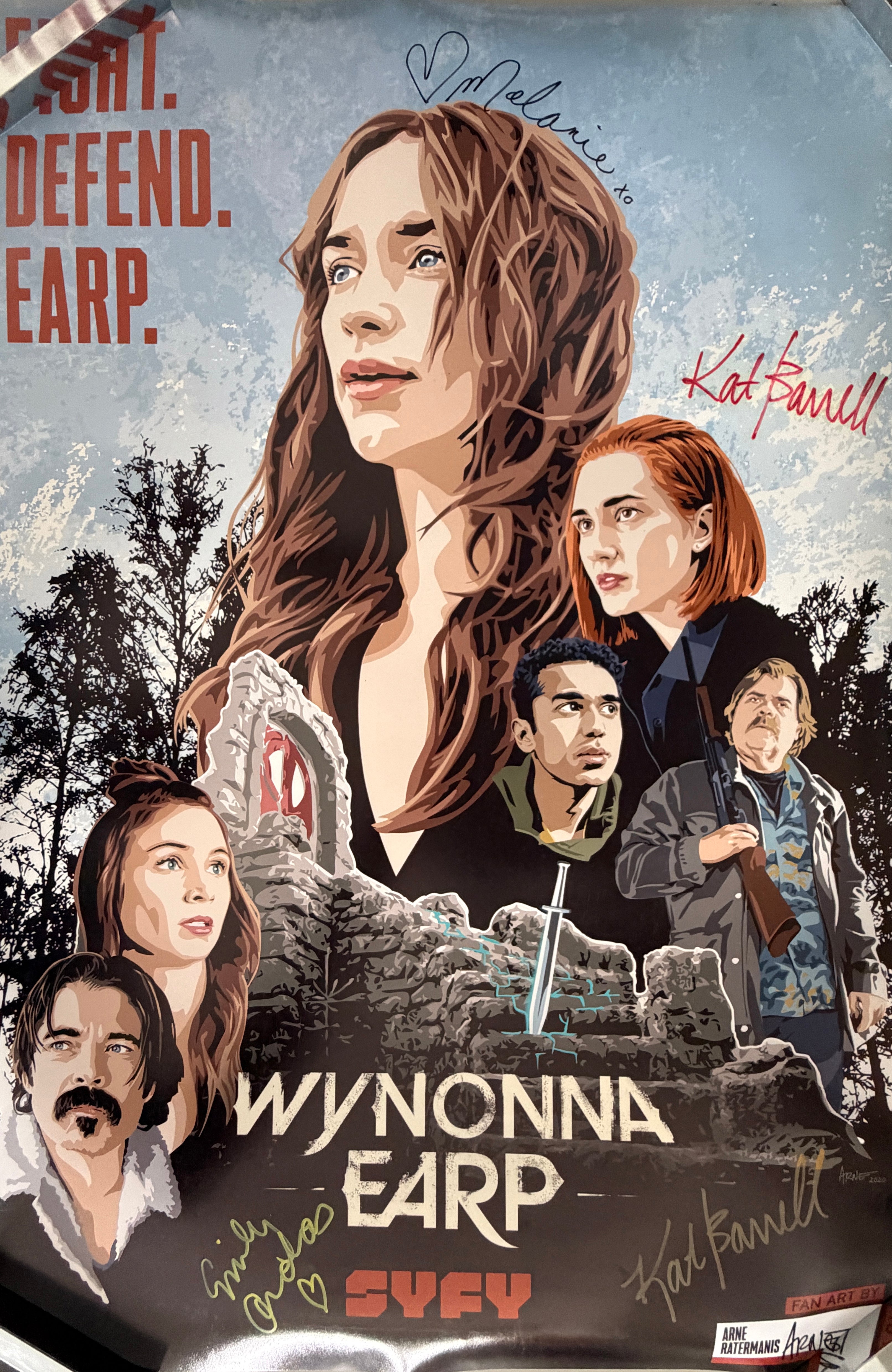 Wynonna Earp 20x30 Poster Signed Melanie Scrofano, Emily Andras, Kat Barrell
