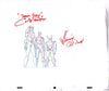 X-Men: The Animated Series 10.5"x12.5" Cast x 2 Signed Disher, Dodd Animation Production Sketch JSA LOA Certified Autograph