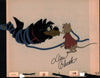 Don Bluth The Secret of NIMH "Mrs. Brisby and Jeremy" 10.5"x12.5 inch Signed Animation Production Cel JSA LOA Certified Autograph