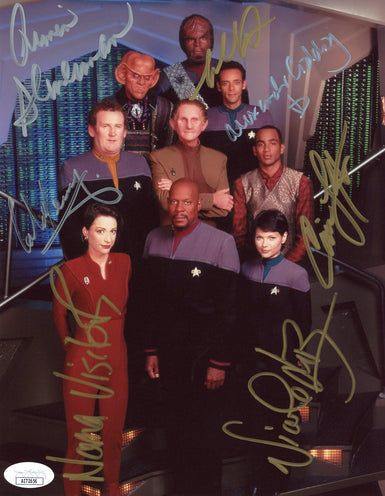 Star Trek: DS9 8x10 Photo Signed Dorn Farrell Lofton Meaney Shimerman Siddig Visitor Autograph JSA Certified COA