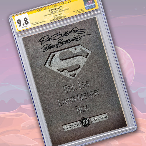 Superman #75 DC Comics CGC Signature Series 9.8 Signed X2 Brett Breeding , Dan Jurgens