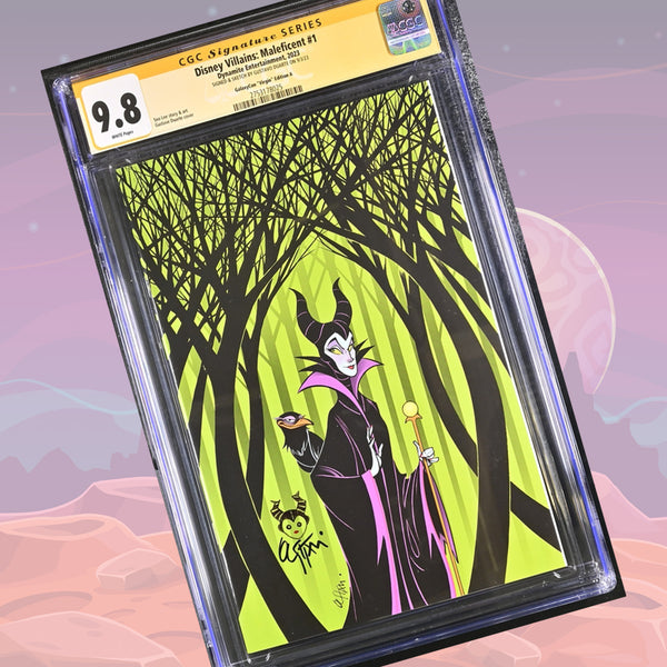 Disney Villains Maleficent #1 GalaxyCon Exclusive Virgin Variant Edition A CGC SS 9.8 Signed & Sketch by Duarte