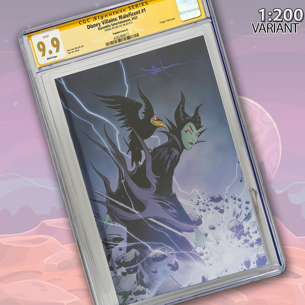 Disney Villains Maleficent #1 Variant Cover R CGC Signature Series 9.9 Mint Signed Jae Lee