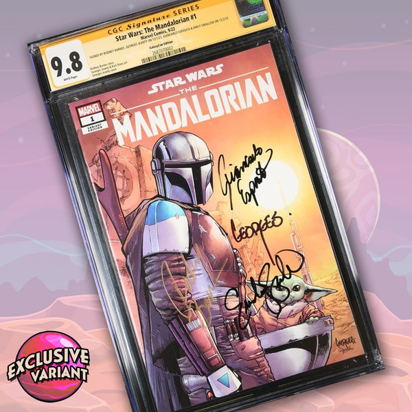 Star Wars: The Mandalorian #1 Galaxycon Exclusive CGC Marvel Comics Signature Series 9.8 x4 Signed Barnes, Jeanty, Esposito, Swallow