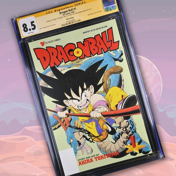 Dragon Ball #1 Third Printing Viz Comics CGC Signature Series 8.5 x2 Signed Rial, Sabat