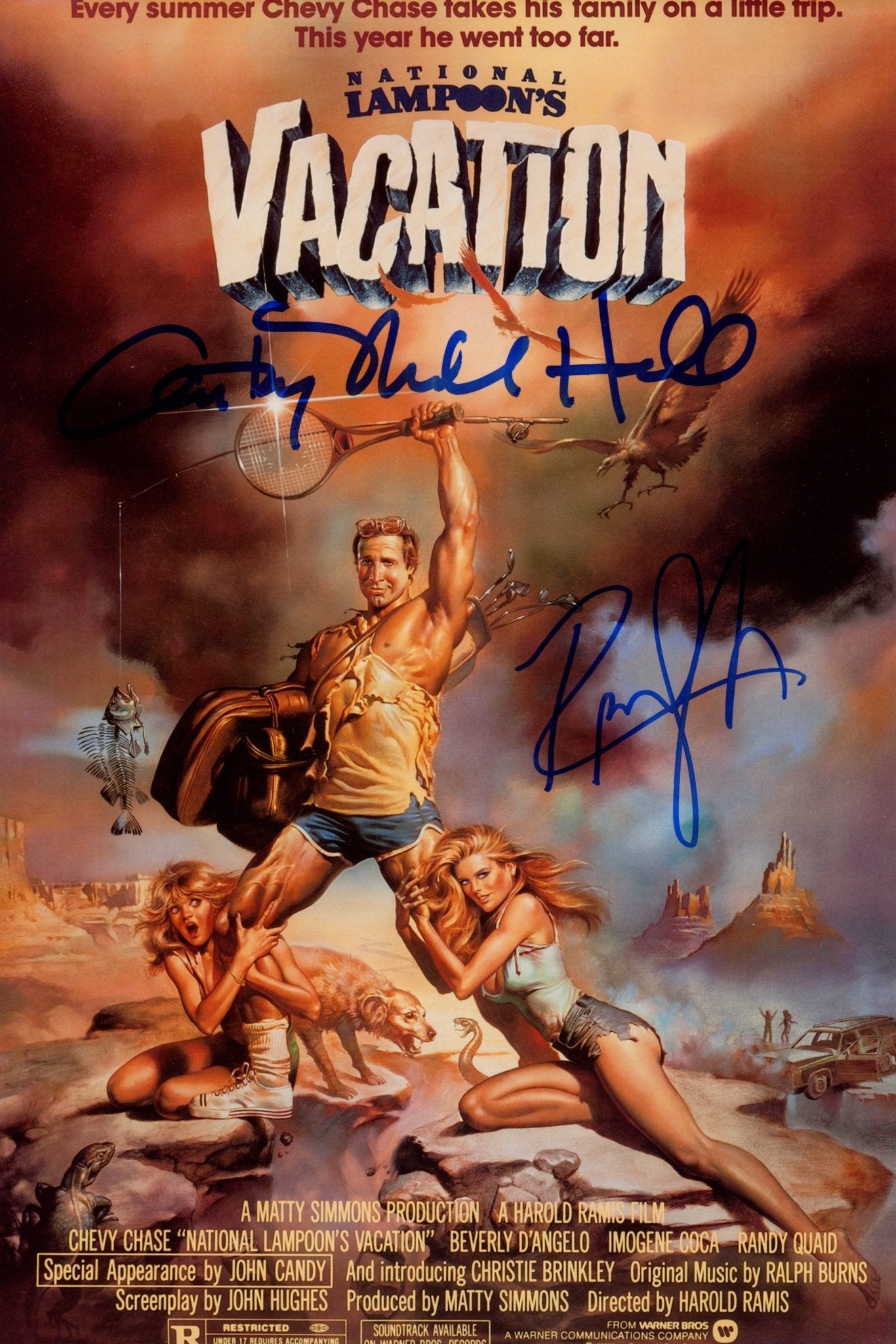 National Lampoon's Vacation Randy Quaid & Anthony Michael Hall 8x12 Signed Photo JSA Certified