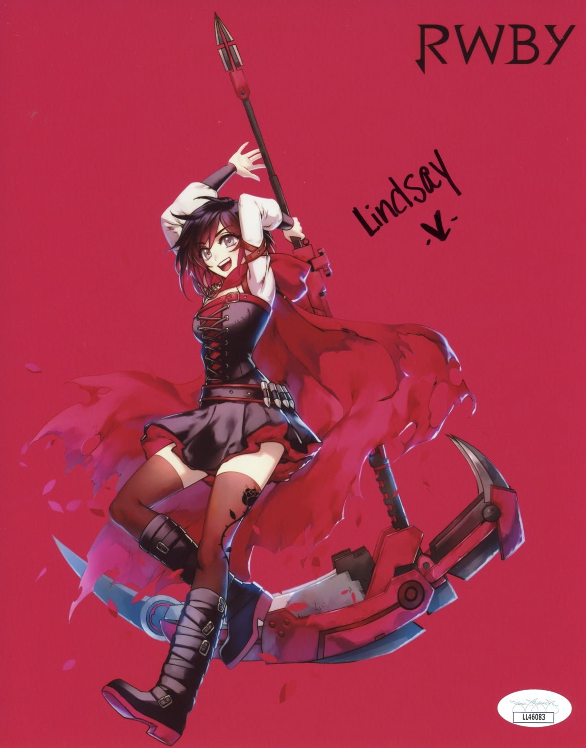 Lindsay Jones RWBY 8x10 Signed Photo JSA Certified Autograph
