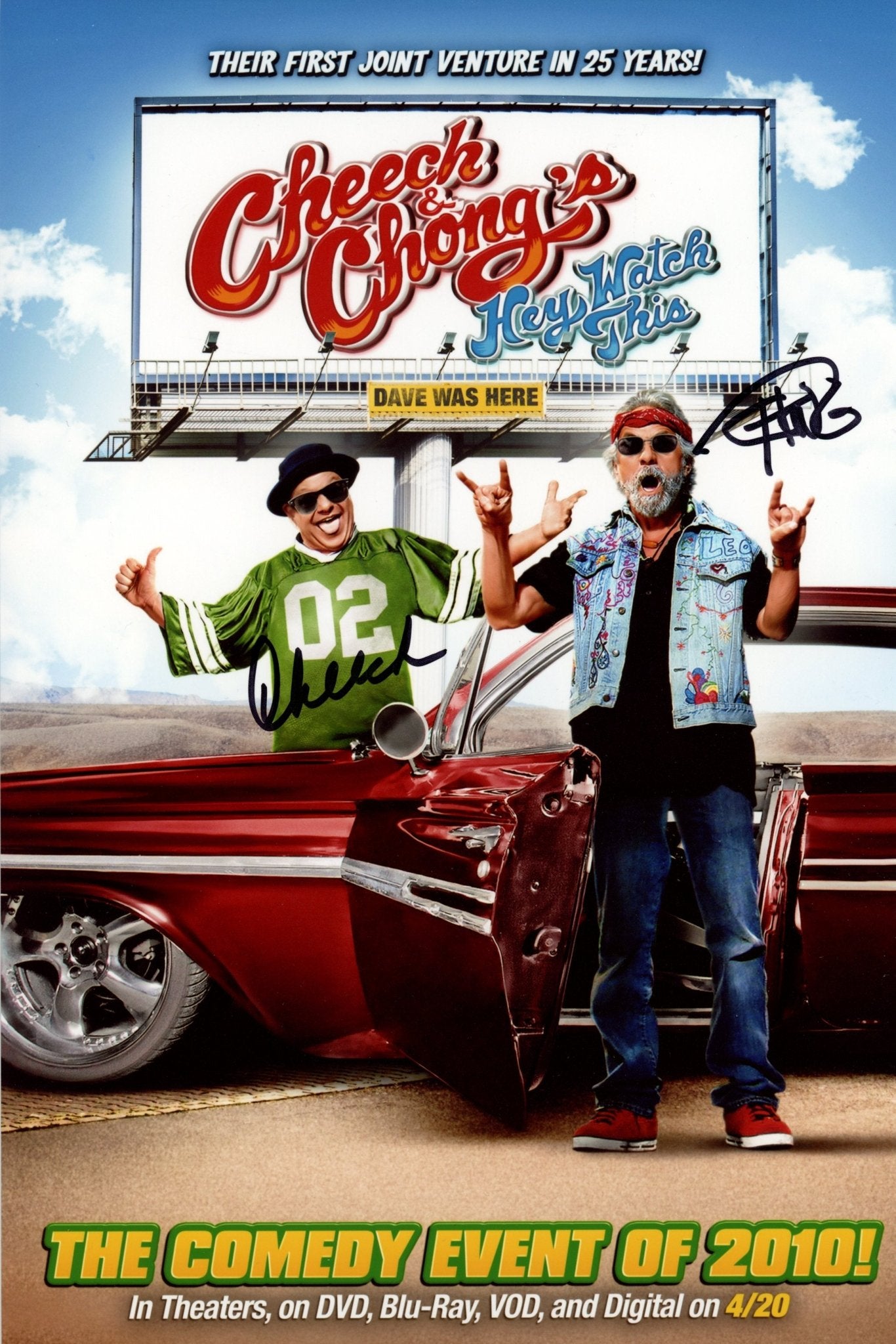 Cheech & Chong's Hey Watch This Signed 8x12 Photo JSA Certified Autograph