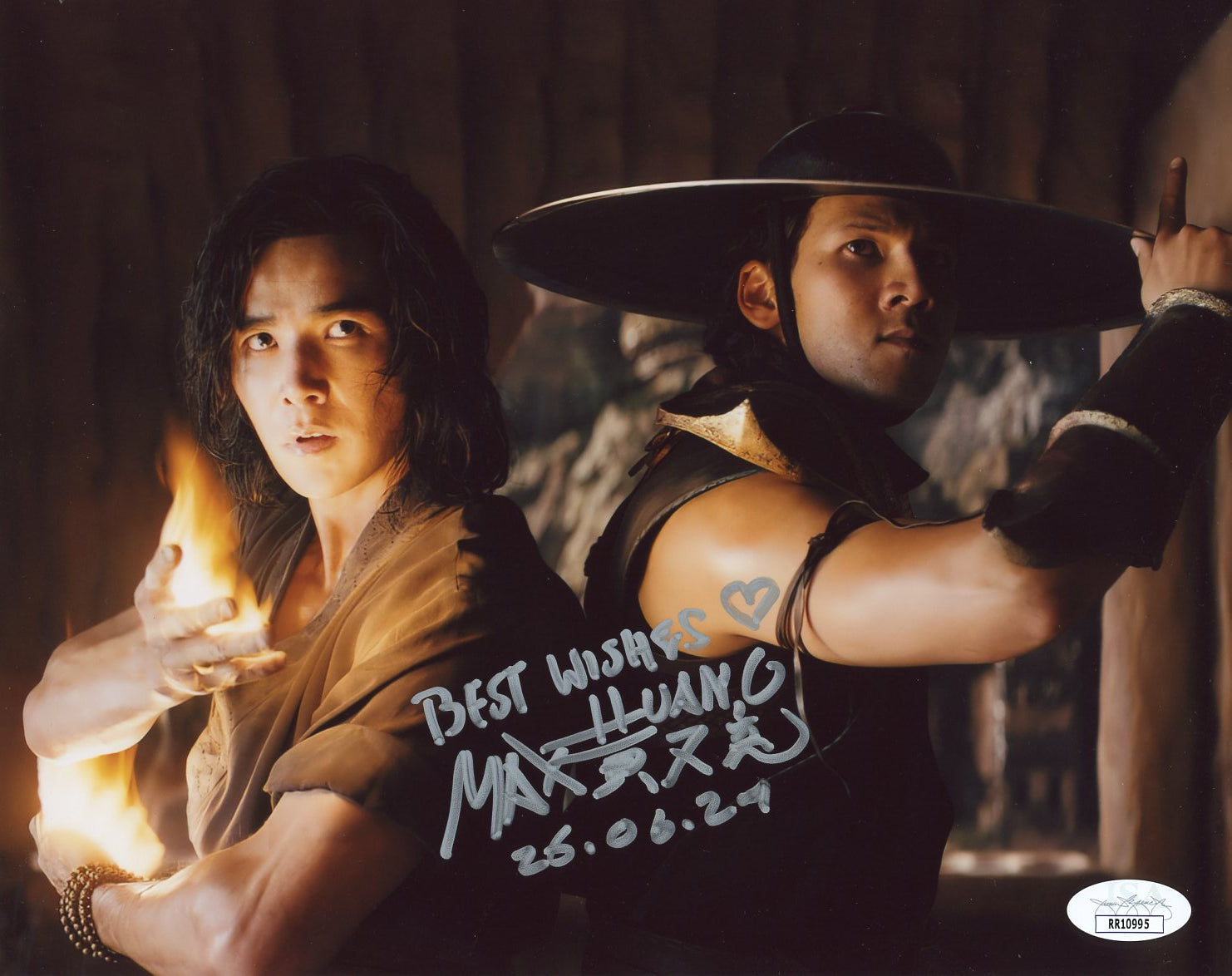 Max Huang Mortal Kombat 8x10 Signed Photo JSA COA Certified Autograph