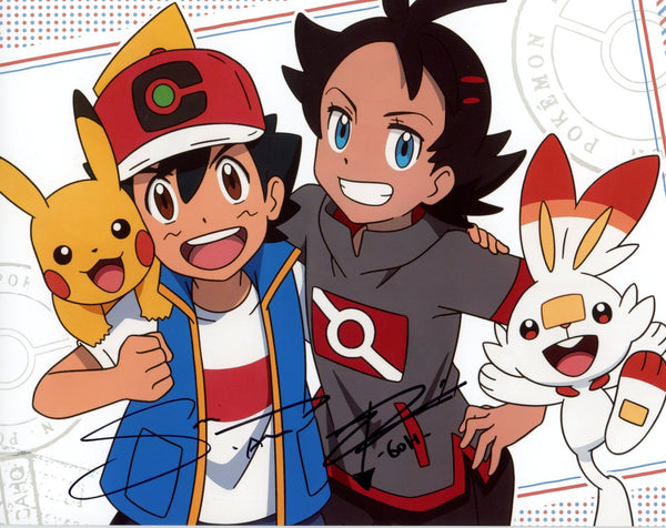 Pokemon  8x10 Signed Photo Sarah Natochenny, Zeno Robinson JSA Certified Autograph