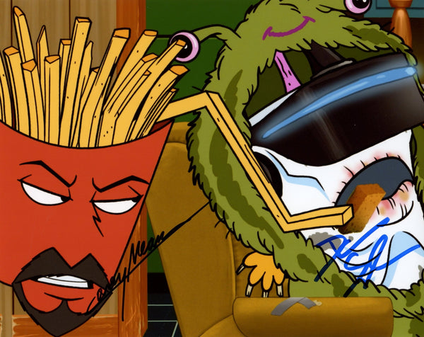 Aqua Teen Hunger Force 8x10 Photo Cast x2 Signed Snyder, Means JSA Certified Autograph