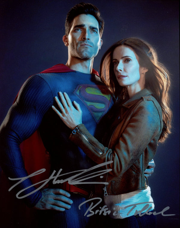 Superman and Lois 8x10 Cast x2 Hoechlin, Tulloch Signed Photo JSA Certified Autograph