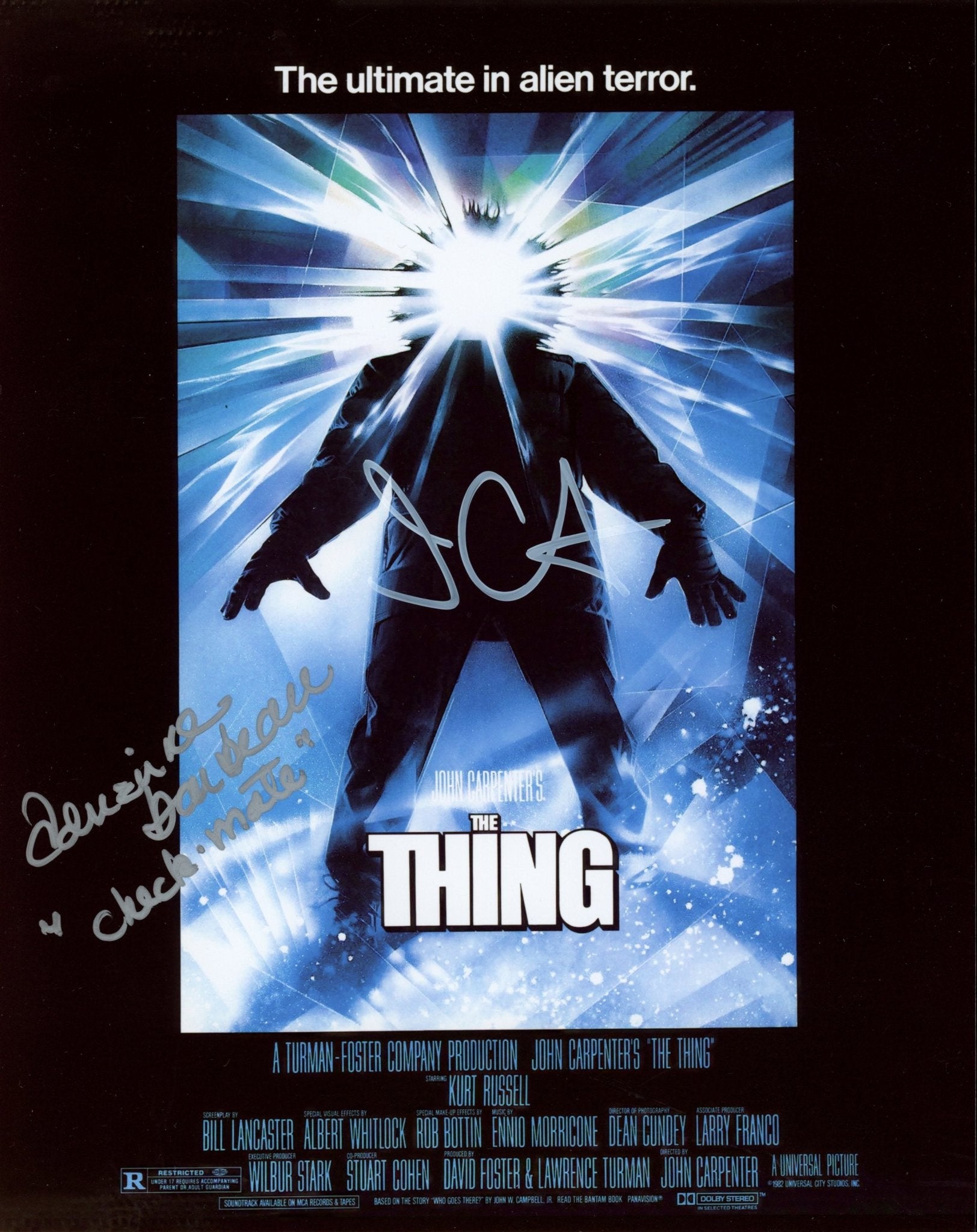 The Thing 8x10 Photo Signed John Carpenter, Adrienne Barbeau JSA Certified Autograph