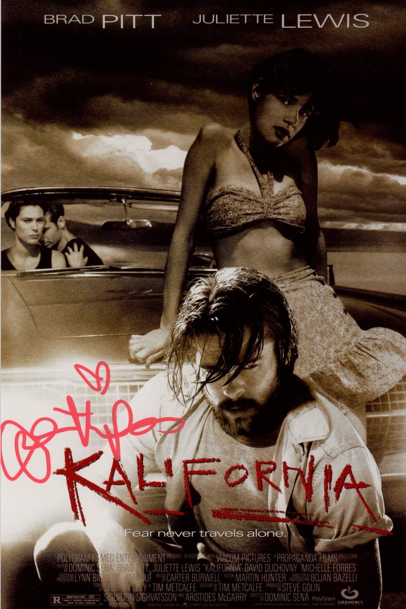 Juliette Lewis Kalifornia 8x12 Photo Signed JSA Certified Autograph