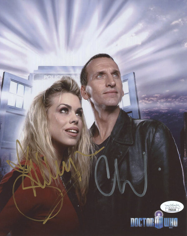 Doctor Who 8x10 Signed Photo Eccleston Piper JSA Certified Autograph