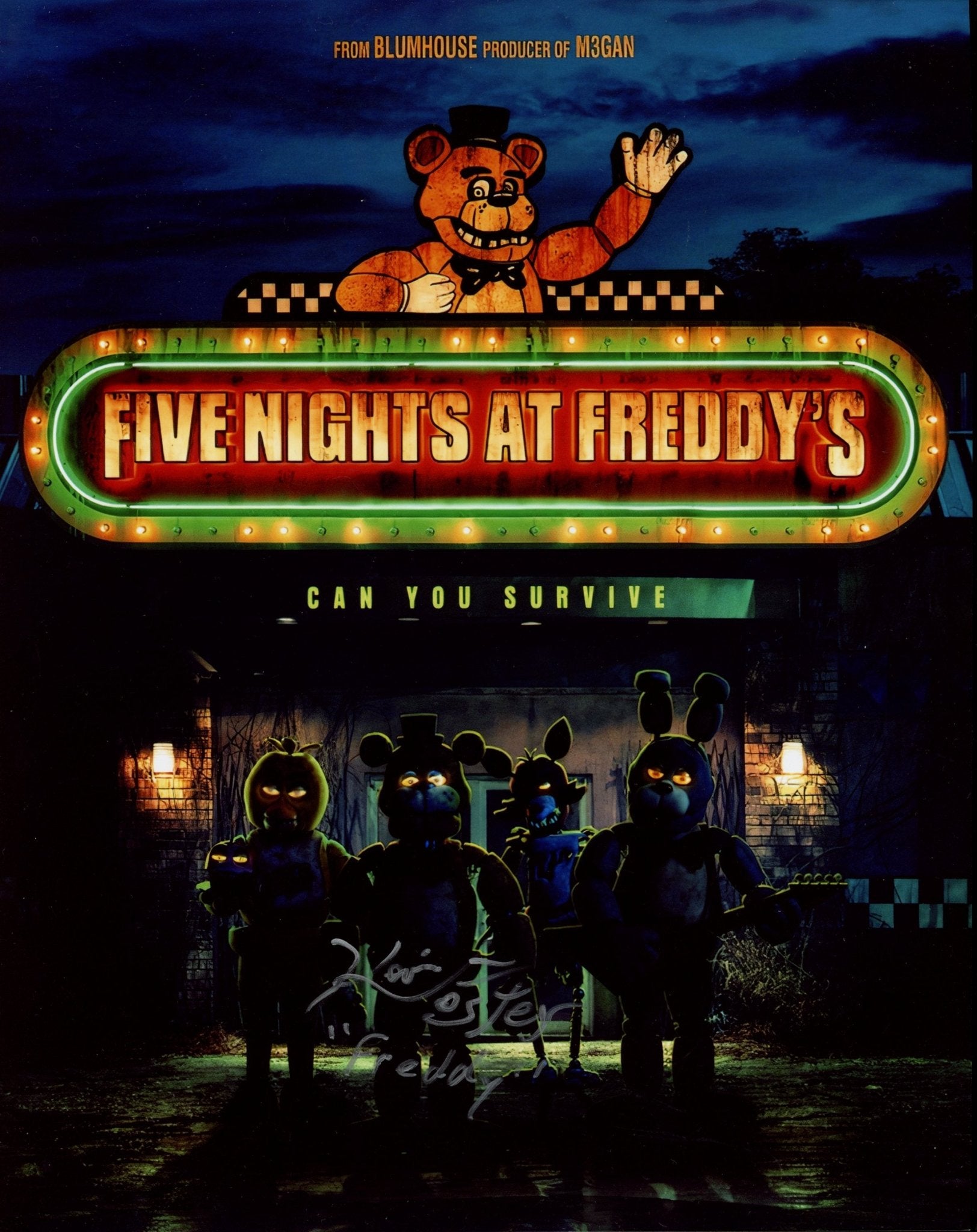 Kevin Foster Five Nights at Freddy's 8x10 Signed Photo JSA Certified Autograph