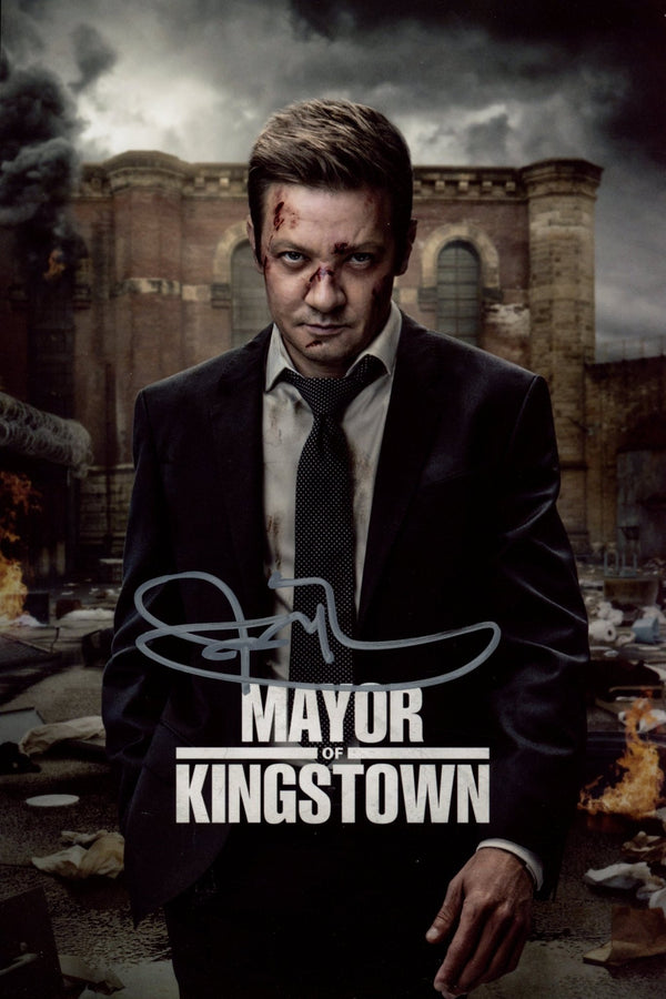 Jeremy Renner Mayor of Kingstown 8x12 Signed Photo JSA Certified Autograph