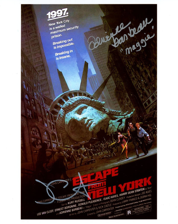 Escape From New York 8x10 Photo Signed John Carpenter, Adrienne Barbeau JSA Certified Autograph