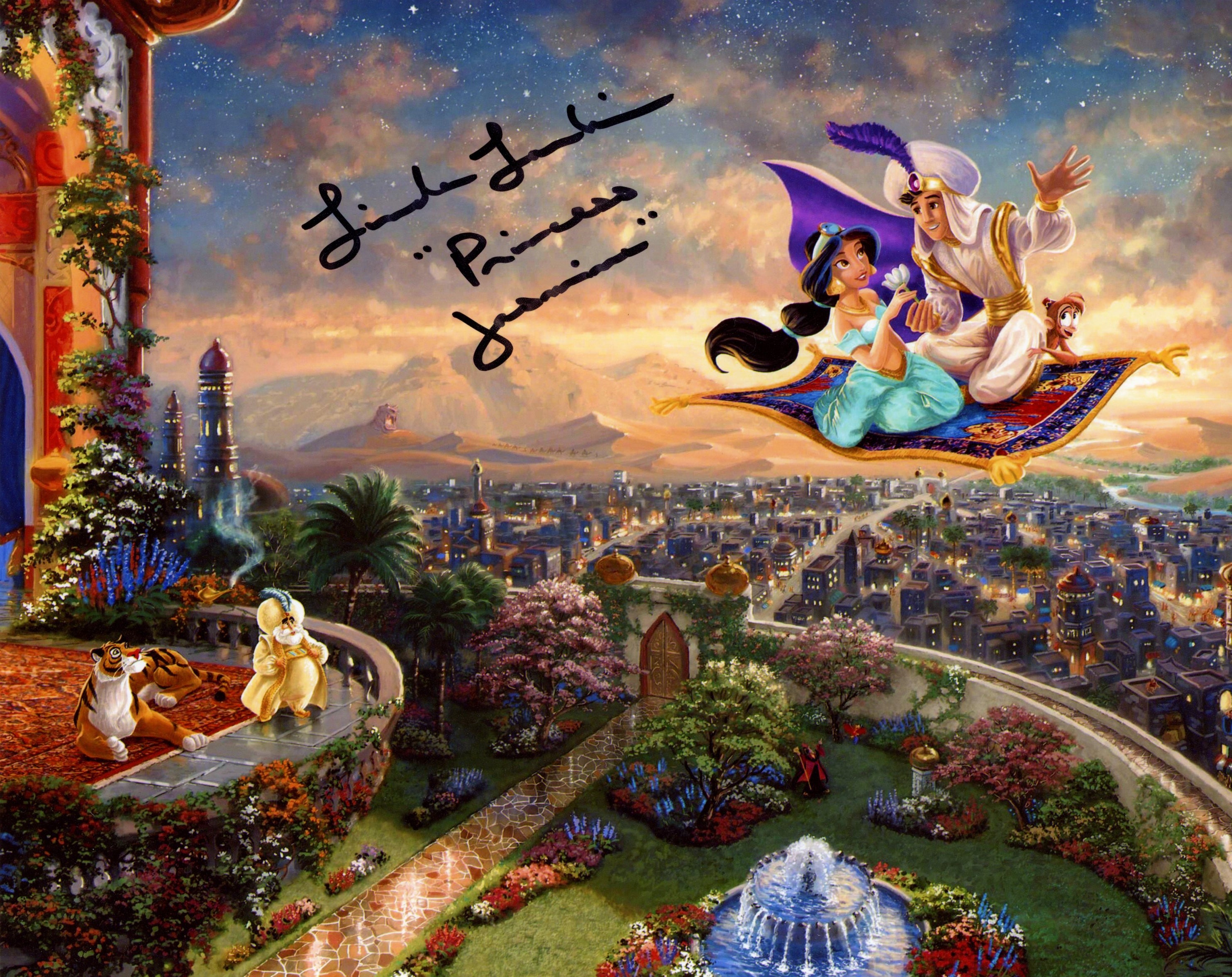 Linda Larkin Disney Aladdin 8x10 Signed Photo JSA Certified Autograph