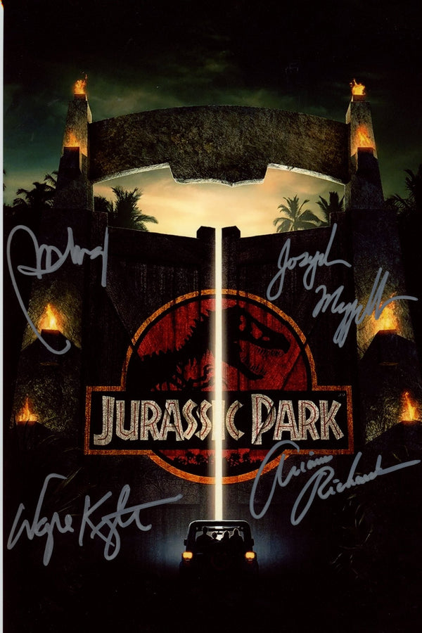 Jurassic Park 8x12 Signed Photo Joseph Mazzello, Wayne Knight, Ariana Richards, BD Wong