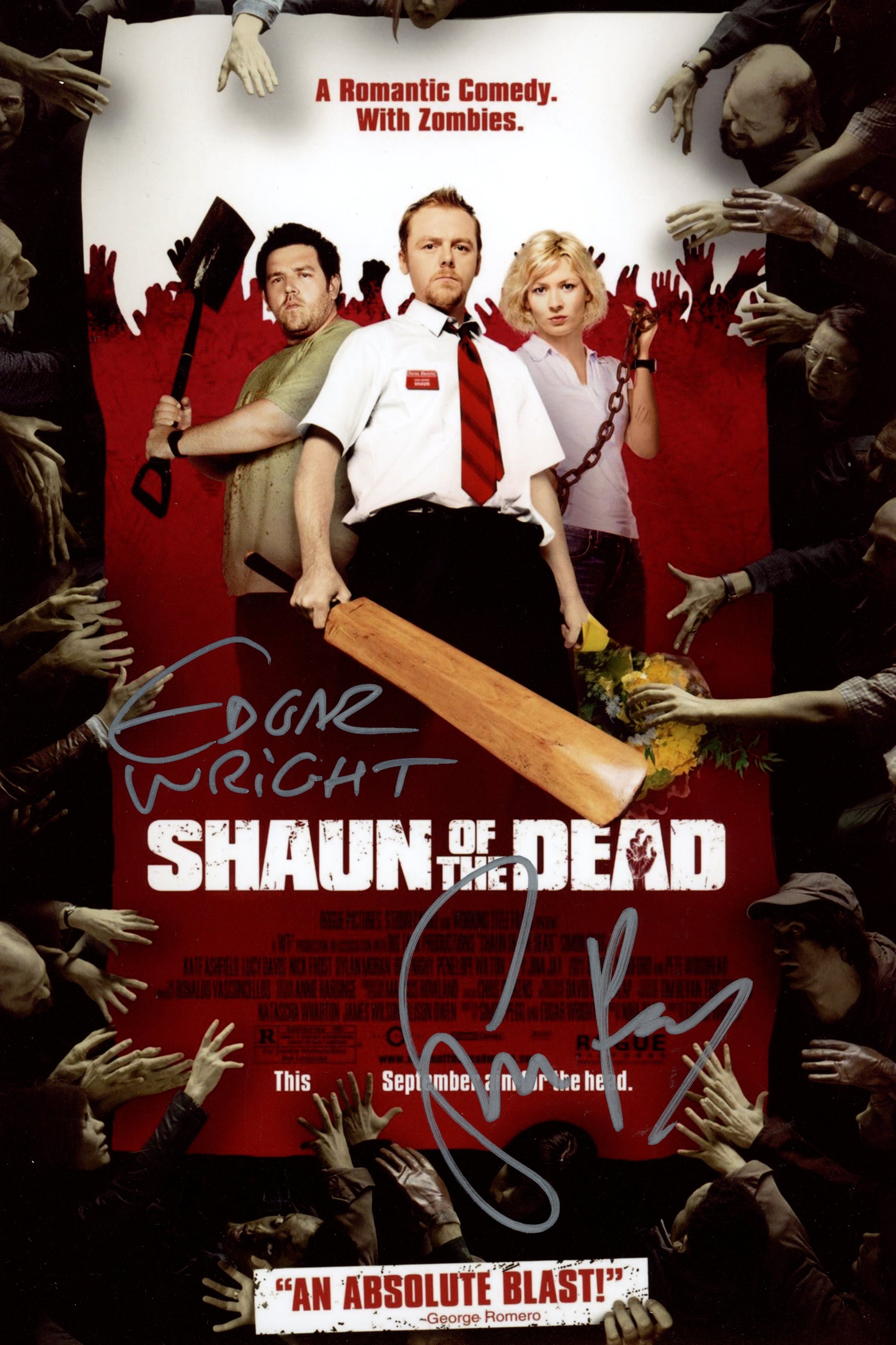 Shaun of the Dead Simon Pegg & Edgar Wright  8x12 Signed Photo