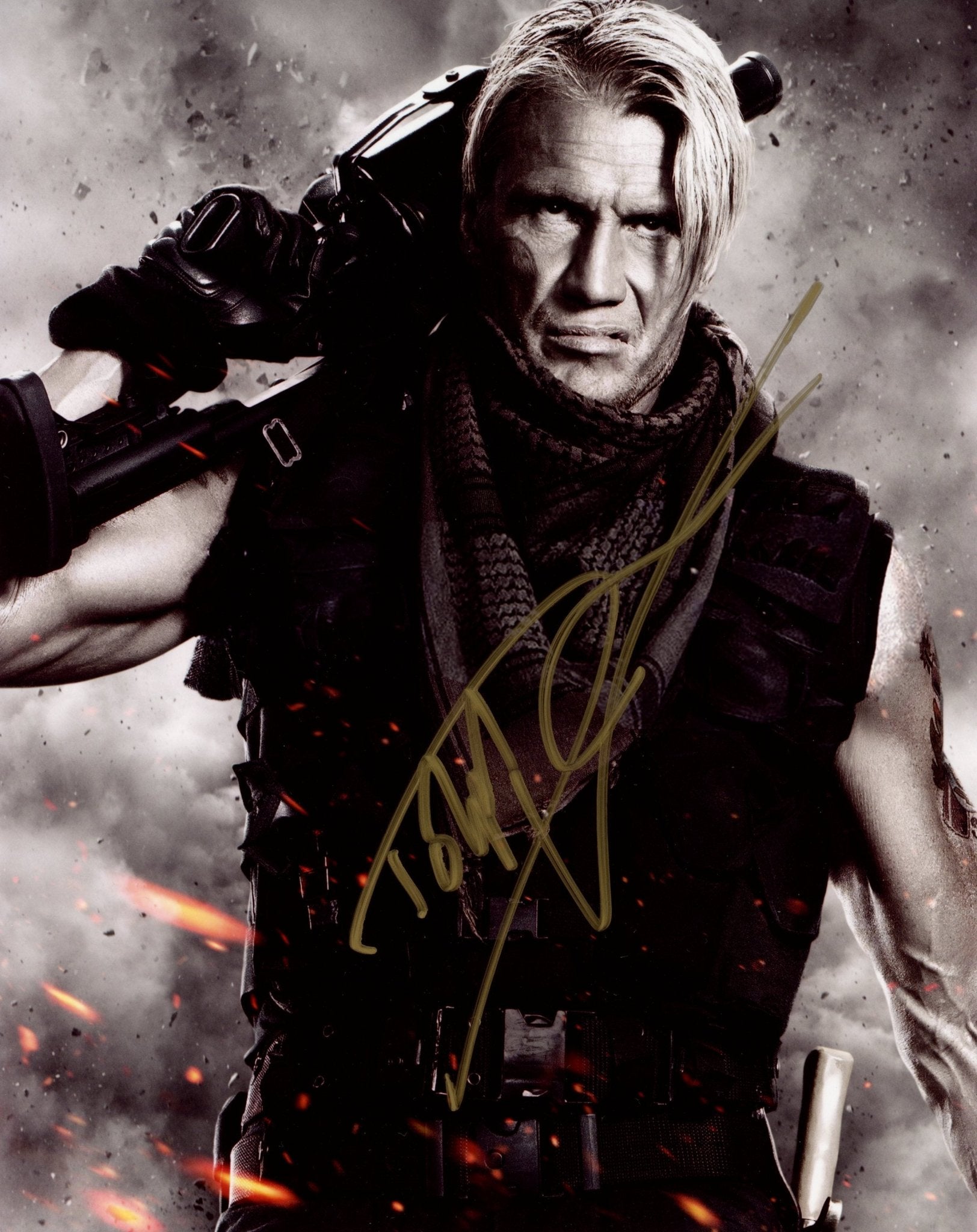 Dolph Lundgren The Expendables 2 8x10 Signed Photo JSA Certified Autograph