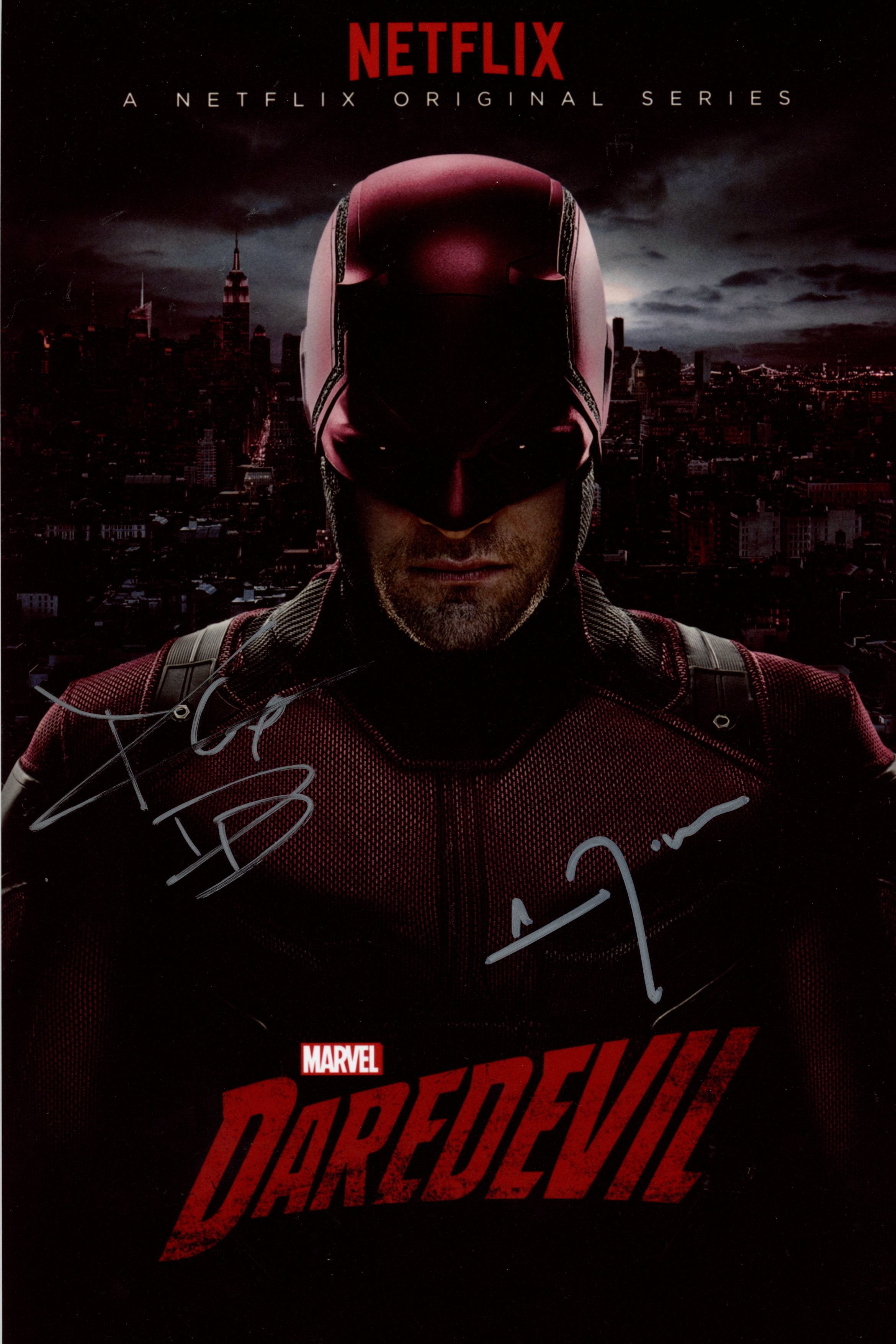 Daredevil 8x12 Photo Signed Charlie Cox & Vincent D'Onofrio JSA Certified Autograph