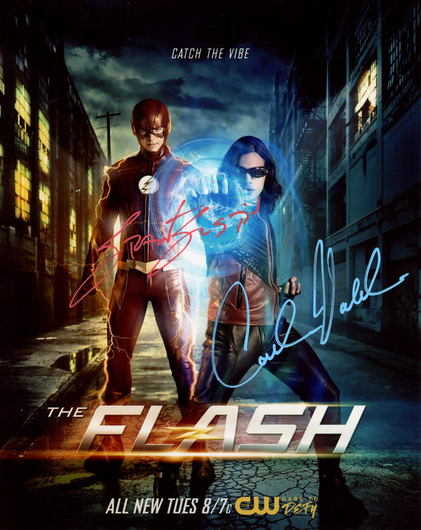 The Flash Cast 8x12 Photo Signed Grant Gustin, Carlos Valdes JSA Certified Autograph